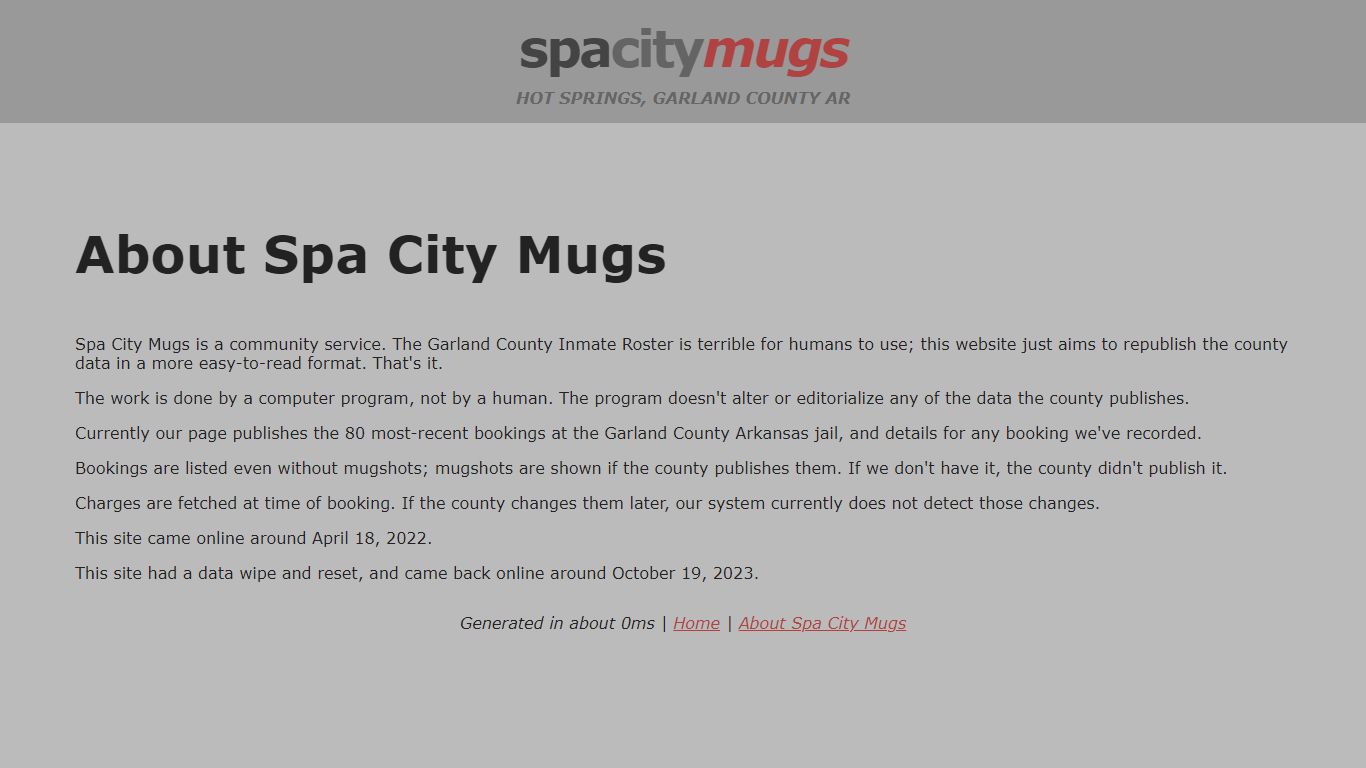 Mugshots for Garland County including Hot Springs | SpaCityMugs.com